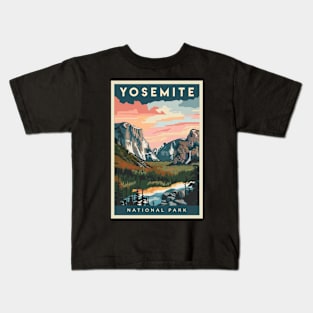 Yosemite National Park Vintage Travel Poster Kids T-Shirt